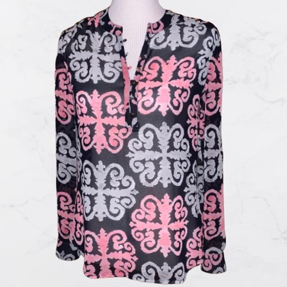 Banana Republic Milly Collection Medallion Top Sz 0 (fits Sz 6 perfectly!) - Picture 1 of 7